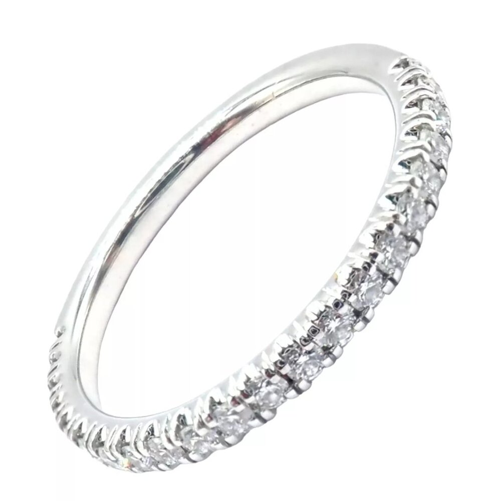 Authentic! Cartier Etincelle Platinum Diamond Band Ring Size 53 US 6 1/4